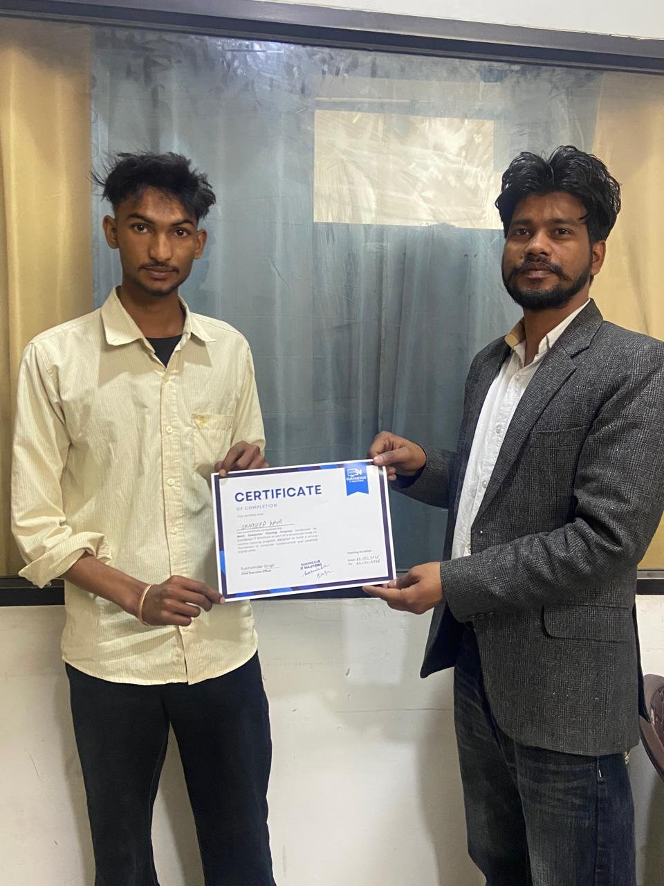Successful Completion of Basic Computer Training Program – Certificate Award Ceremony